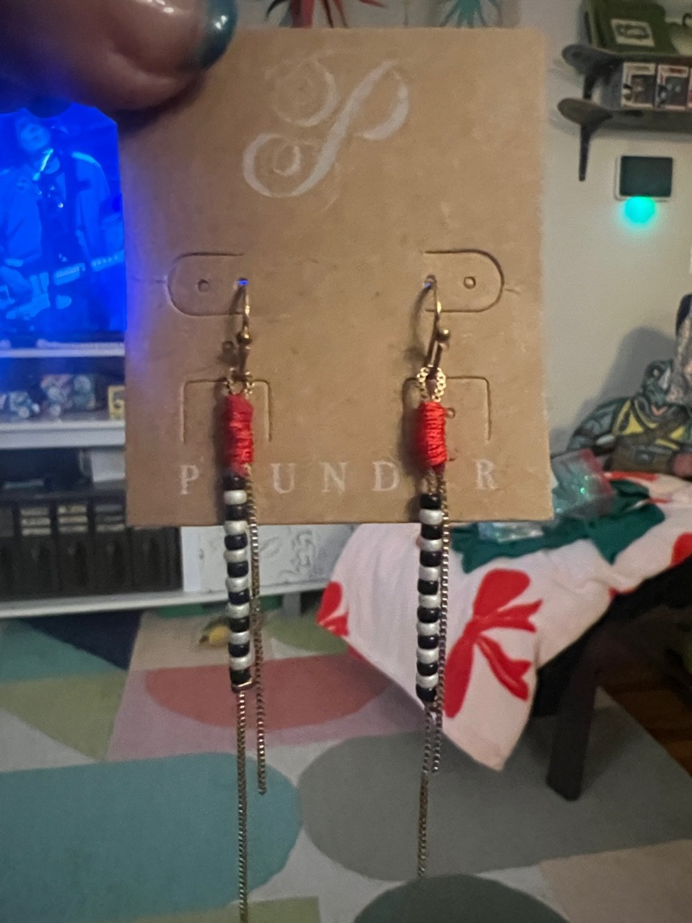 Wicked witch or beetlejuice inspired beautiful dangle earrings!